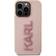 Karl Lagerfeld 3D Rubber Glitter Logo Back Cover für iPhone 15 Pro Max Rosa