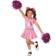 Girl's Pink Cheerleader Costume with Pom Poms
