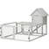 Pawhut Wooden Rabbit Hutch With Run Large Guinea Pig Cage 151.5x106x97cm