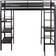 X Rocker Fortress Gaming High Sleeper Bed with Shelves & Desk 57.1x77.8"