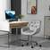 Vinsetto Velvet Home Grey Office Chair 90cm