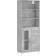 vidaXL Highboard ‎1 Glass Door 3 Drawers Concrete Grey Sideboard 69.5x180cm