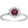 Gemondo Halo EngagementRing - Silver/Red/Diamonds