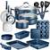 NutriChef NCCW20SBLU Cookware Set with lid 20 Parts