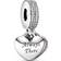Pandora Always There Heart Dangle Charm Pendant - Silver/Pink/Transparent