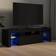 vidaXL Cabinet with Led Lights Black TV Bench 140x40cm
