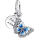 Pandora Butterfly & Quote Double Dangle Charm - Silver/Blue/Transparent
