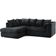 B&Q Luxor Jumbo Cord Black Sofa 212cm 4 Seater