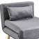 GRS Harry Velvet Single Futon Grey Velvet Sofa 82cm 1 Seater