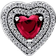 Pandora Sparkling Levelled Heart Charm - Silver/Red/Transparent