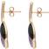 C W Sellors Leaf Drop Stud Earrings - Rose Gold/Black/Purple