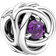 Pandora February Birthstone Eternity Circle Charm - Silver/Purple