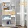 Homcom Kitchen Adjustable White Storage Cabinet 101x180cm