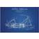 Williston Forge Joshua A. Hill Motor Vehicle Patent Sketch Pixel Blue Grid Framed Art 30.5x20.3cm