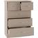 SECONIQUE Nevada Oyster Gloss/Light Oak Chest of Drawer 81x115.5cm