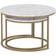 SECONIQUE Dallas Marble/Gold Coffee Table 74cm 2pcs