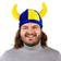 Buttericks Viking Helmet Blue/Yellow with Braids