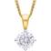 W Hamond Solitaire Pendant Necklace - Gold/Diamond