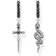 Thomas Sabo Snake & Sword Creole Earrings - Silver/Black