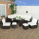 OutSunny 7 Piece Outdoor Lounge Set, 1 Table incl. 4 Sofas