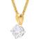 W Hamond Solitaire Pendant Necklace - Gold/Diamond