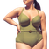 Curvy Kate Retro Sun Padded Plunge Swimsuit - Olive Green