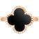 C W Sellors Whitby Jet Bloom Four Leaf Clover Ball Edge Ring - Rose Gold/Black