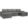 Home Details Matching Chaise Dark Grey Sofa 298cm 4 Seater