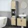 kleankin Tall Slim Grey/Light Brown Storage Cabinet 31.4x165cm