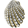Swarovski Idyllia Shell Brooch - Gold/Black/Transparent
