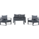 OutSunny 84B-640 Outdoor Lounge Set, 1 Table incl. 2 Chairs & 1 Sofas