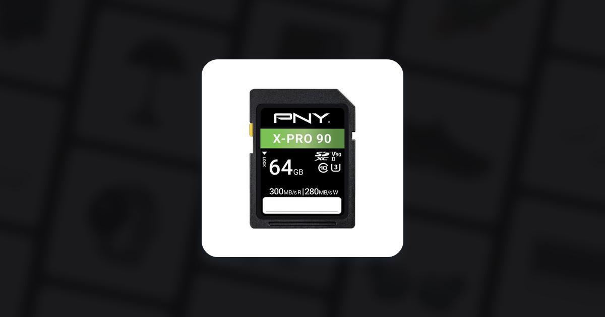 PNY X-Pro 90 SDXC Class 10 UHS-II U3 ​​V90 300/280MB/s 64GB • Price »