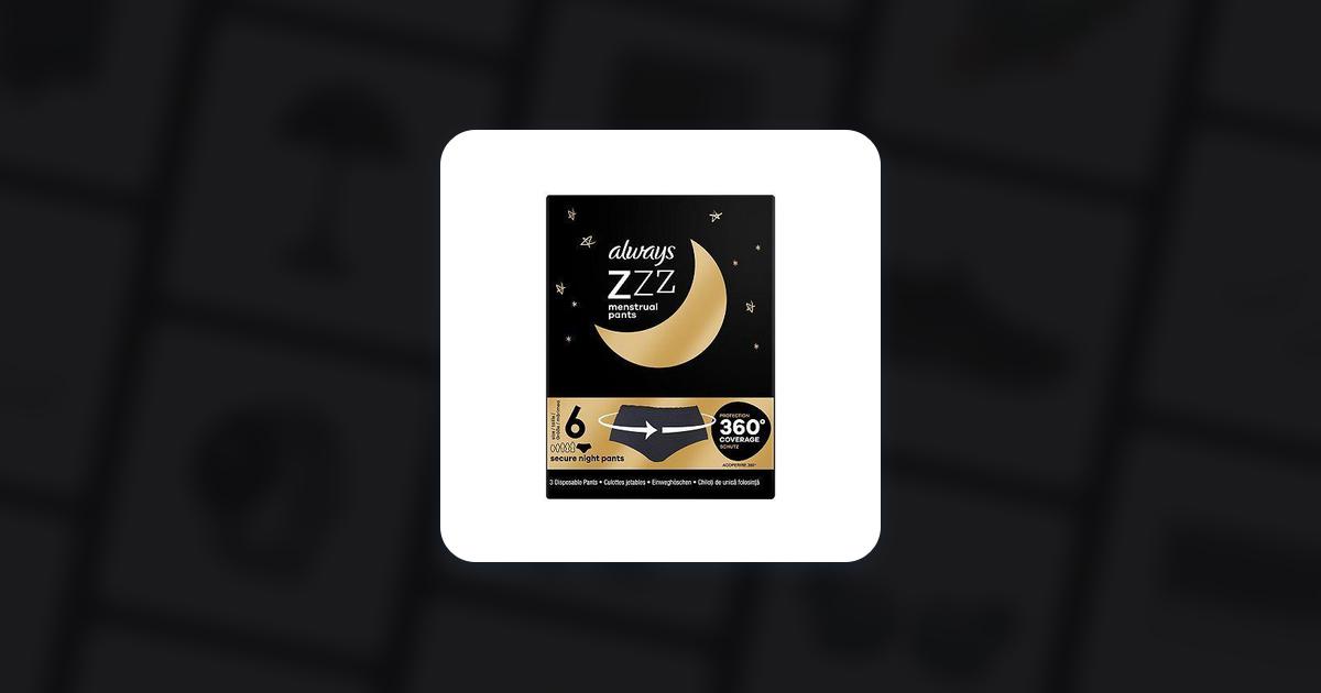 Always ZZZs Overnight Disposable Period Underwear X3 Period Pants